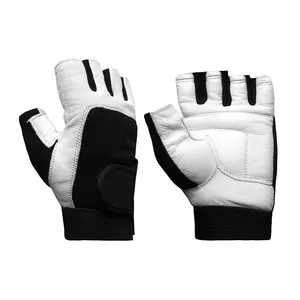 Mode Gewichtheffen Atletische Werken Halve Finger Fitness Bodybuilding Lederen Gymhandschoenen Met Polswraps Gym