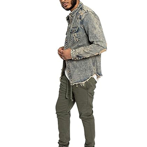 OEM Custom <b>Men's</b> <b>Long</b> Sleeve Denim <b>Jacket</b> High Street Spring 100% Cotton Latest Design Jean <b>Jacket</b> For <b>Men</b> - Product Image 5