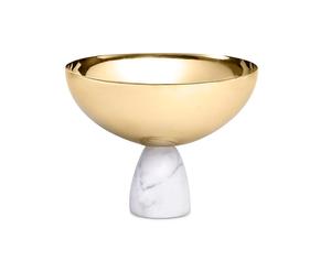 ชามขายดีพร้อมฐานหินอ่อนสีขาว ชามพร้อมอะลูมิเนียมสีเงินทอง สามารถปรับแต่งวัสดุได้ เช่น สีทองเหลืองเหมือนสีเงิน - Product Image 1