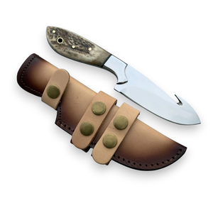 Couteau de chasse et de dépecage à lame fixe en acier 12c27 de qualité industrielle Nordic Forge, avec crochet à viande, manche intégral, pour camping et activités de plein air, OEM - Product Image 1