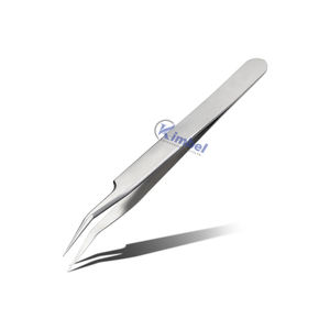 Pince à épiler d'extension de cils en acier inoxydable à pointe longue et droite de haute qualité Logo personnalisé en gros - Product Image 5