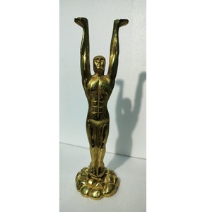 <b>Gold</b> tone handcraft metal human figurine abstract sculpture decorative collectible art <b>statue</b> modern home decor office ornaments - Product Image 1