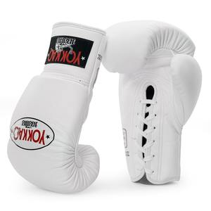 Nouveauté Gants de boxe Matrix blancs à lacets Gants d'entraînement imprimés en cuir de haute qualité - Product Image 1