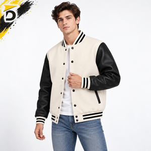 Chaqueta de Béisbol Moderna con Cuello Alto, Logotipo Frontal, Construcción Ecológica, Dobladillo Acanalado, Silueta Relajada para Hombre - Product Image 5