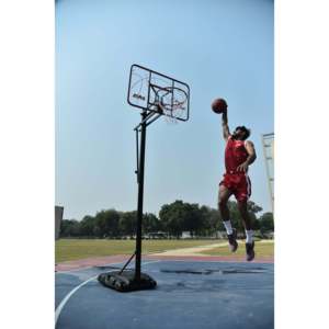 Stag Iconic Dunk Shot Basketball Unit, hauteur réglable, structure métallique robuste avec panneau arrière et anneau en verre trempé - Product Image 4