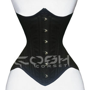 Fabricant de corsets en coton noir de qualité supérieure, sous le buste |   Corset en coton pour femmes - Product Image 1
