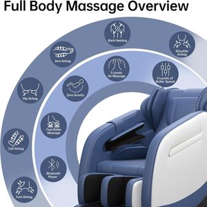 Sillón de Masaje de Gravedad Cero, Sillones de Masaje de Cuerpo Completo, Reclinable, Pantalla Táctil, Rodillos para Pies, Bolsas de Aire, Bluetooth, Escaneo Corporal, Estiramiento Tailandés - Product Image 3