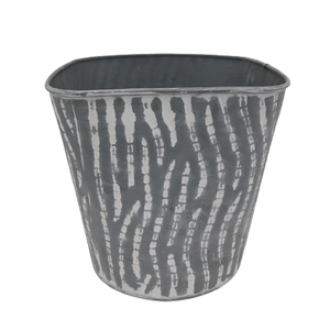 Jardinière carrée décorative en métal gris avec finition blanche antique Look élégant pour les fournitures de jardin Décoration intérieure et extérieure - Product Image 3