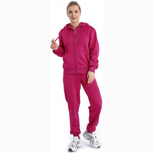 Conjunto de Jogger a rayas de alta calidad para mujer, Sudadera con capucha y cremallera de manga larga, Tops deportivos, ropa de entrenamiento y jogging ajustada, chándal de lana de algodón - Product Image 2
