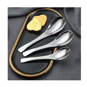 Cuillère à soupe à dessert en acier miroir, vente en gros de vaisselle de bonne qualité, service de couverts, cuillère en acier inoxydable de 6 pièces - Product Image 4