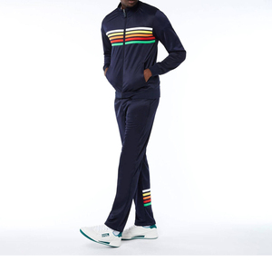 Ensemble veste et pantalon de jogging pour homme, coupe-vent, tricoté, deux pièces, polyester, fermeture éclair, service OEM, marque personnalisée, tissu 240g, soie - Product Image 6