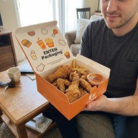 Boîte à poulet frit personnalisable, biodégradable, de haute qualité, pliable, avec couvercle
