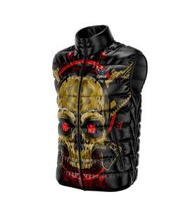 Chaleco informal de invierno para hombre, chaqueta acolchada de nailon 100% con forro polar, ropa de abrigo acolchada cálida con logotipo frontal - Product Image 5