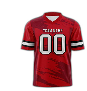 Camiseta de fútbol americano personalizada, camiseta de fútbol de malla cosida, camiseta de fútbol americano de Color sólido con impresión Digital - Product Image 4