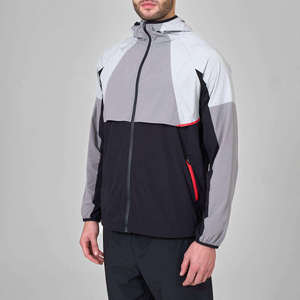 Ensemble de survêtement coupe-vent léger de luxe pour homme OEM avec capuche, blocs de couleur, veste de course et de pluie d'extérieur avec poches zippées 2026 - Product Image 6