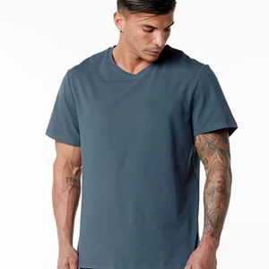 T-shirt en tricot streetwear pour homme, coupe classique, logo personnalisé de qualité professionnelle, stock de haute qualité, 100% coton, grande taille, séchage rapide - Product Image 2