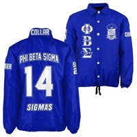 Chaqueta Phi Beta Sigma Crossing, chaqueta de línea azul personalizada, ropa griega personalizada, chaqueta Phi Beta Sigma personalizada, regalo de fraternidad