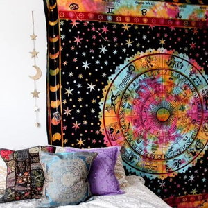 Tapiz colgante de pared con estampado Hippie de Mandala bohemio para sala de estar, dormitorio, decoración interior, tapiz personalizado - Product Image 1
