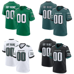 Maillots de football américain personnalisés vert, blanc, noir, gris – Uniforme d'équipe sublimé, respirant, antibactérien, coupe professionnelle, manches courtes - Product Image 1