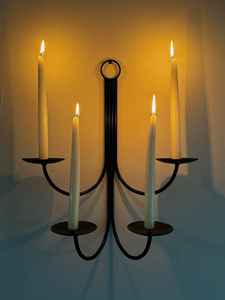 Scroll Iron Wall <b>Candle</b> Stand Metal Tealight Holder With Glass Jars Luxury Home Decoration Items Wedding Fireplace <b>Sconce</b> 6 Cups - Product Image 5