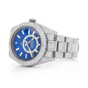 Alta calidad totalmente helado Bling Moissanite diamante reloj de lujo antiguo estilo de negocios nueva llegada banda de acero inoxidable - Product Image 3