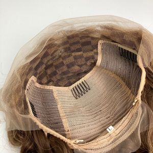 Peluca Frontal de alta calidad Mix Color # 2Q + 12 Remy Hair 28 pulgadas Body Wave 100% Remy Top en extensión de cabello - Product Image 3