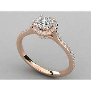Bague solitaire en or 10 carats avec diamant rond brillant pour femme - Product Image 1
