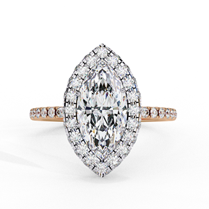 1.50 carats IGI certifié Marquise Lab Grown Diamond Halo Ring 18K Yellow Gold Elegant Bridal Engagement Jewelry Supplier - Product Image 2