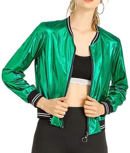 Stylish Street Arrival <b>Sheep</b> <b>Skin</b> Cotton Canvas Breathable Printed Raw Bomber <b>Jacket</b> for Women Windproof for Sale - Product Image 2