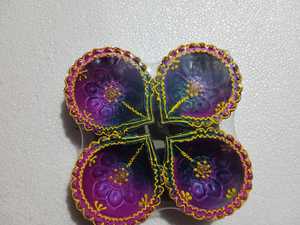 โคมไฟดินดิวาลีทาสีด้วยมืองานตามสั่งดินเหนียวธรรมชาติสำหรับตกแต่งบ้านและงานรื่นเริง - Product Image 5