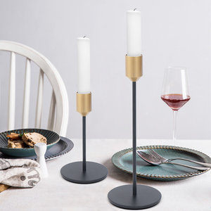Newest Decorative <b>Black</b> and Golden Metal Taper <b>Candle</b> Stand Handmade to Perfection for a Touch of Modern Luxury and Brass Gold - Product Image 3