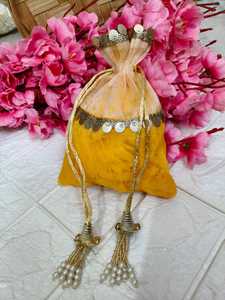 Elegant Organza Potli <b>Bags</b> Drawstring Jewelry Gift Pouches Mini Fabric <b>Bags</b> for Festive Wedding Mehndi Favors & Bridesmaid Gift - Product Image 2