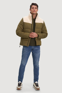 Chaqueta acolchada de Sherpa Barry personalizada, puños acanalados con cierre de cremallera, 2 bolsillos laterales con cremallera, ropa de abrigo cálida y elegante para invierno, piel - Product Image 3