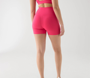 Women's <b>Gym</b> Running & Yoga <b>Shorts</b> with Custom Logo Sublimation Print Sports Compression Hips Plain Dyed OEM Fitness Clothing - Product Image 5
