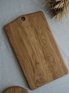 Tabla de cortar redonda de madera con mango de acero para cocina, hogar y restaurante, disponible - Product Image 6