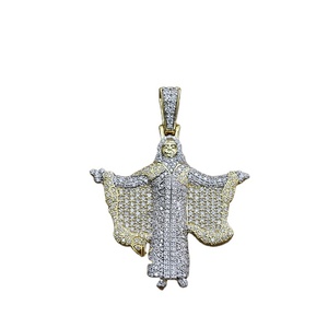 เครื่องประดับศาสนาสำหรับผู้ชาย925เพชรโมอิสซาไนท์สีเงินสไตล์ฮิปฮอปจี้เสน่ห์สำหรับผู้ชาย - Product Image 1