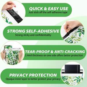 ถุงโพลีเมลเลอร์ขอบคุณ 100 แพ็ค ขนาด 25x33 ซม. ปิดผนึกด้วยกาวในตัว พิมพ์ลายใบไม้เขตร้อนสีเขียว - Product Image 6