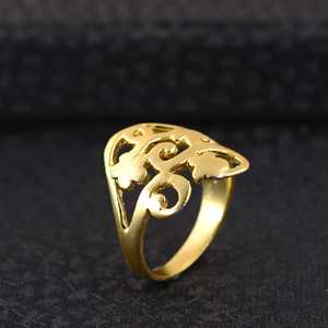 2026 Hot Selling Boho Floral <b>Ring</b> Ethnic Brass Jewelry Women 18k Gold Plated Vintage Swirl <b>Statement</b> <b>Ring</b> for Wholesale/OEM/ODM - Product Image 4