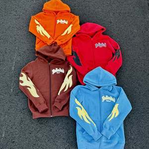 Vente en gros de LOGO personnalisé lourd de haute qualité 100% coton coupe régulière impression de streetwear américain sweat à capuche et sweat-shirts pour hommes - Product Image 2