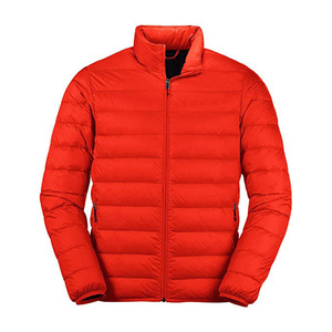 Veste matelassée rouge unie personnalisée en gros pour hommes, vestes matelassées pour hommes de haute qualité respirantes - Product Image 4