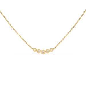 Elegante collar de cinco piedras de diamantes naturales de 0.14 ct con un brillo gradual sutil para uso diario en la oficina y para un estilo chic en capas. - Product Image 3