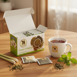 Thé vert à la citronnelle et à la verveine citronnée Haathee, 20 sachets de 35g, style sachet de thé - Product Image 3