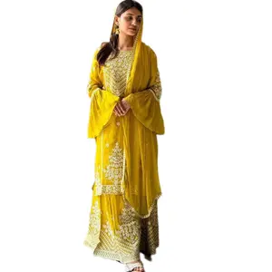 Grosir 2024 gaun wanita Linen kasual musim dingin wanita modis grosir pabrik Pakistan buatan gaun linen wanita