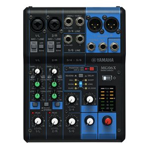 Carte son audio pour mixeur 6 canaux Yamaha Professional DJ Series avec effets sonores multiples Noir MG06X - Product Image 1