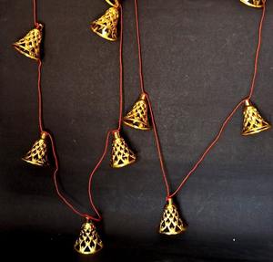 Campanas decorativas de plástico dorado para decoración del hogar, Cascabel colgante de pared, adornos navideños, capa de cadena, Cascabel navideño - Product Image 2