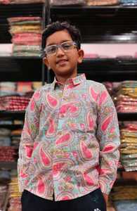 Vente en gros de chemise de soirée semi-formelle en coton pur pour garçons toile décontractée douce et confortable pour les mariages anniversaires pique-niques - Product Image 3