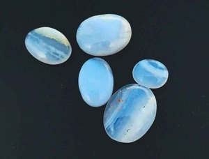 Piedra suelta de ágata de encaje azul Natural de alta demanda para hacer joyas, cabujón de forma ovalada de proveedor indio - Product Image 2