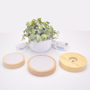 Base lumineuse LED en bois massif chargeant rond carré acrylique lumière sous-<span class=keywords><strong>verre</strong></span> <span class=keywords><strong>verre</strong></span> à vin support inférieur atmosphère veilleuse - Product Image 1