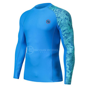 Service OEM, qualité supérieure, rashguard pour hommes à manches longues en spandex/polyester, couleur unie, respirant, séchage rapide, respectueux de l'environnement - Product Image 1