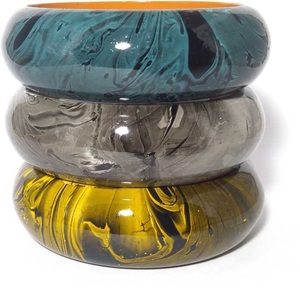 Ndia-Conjunto de brazalete de resina hecho a mano para mujer, joyería personalizada de alta calidad, hecho a mano - Product Image 1